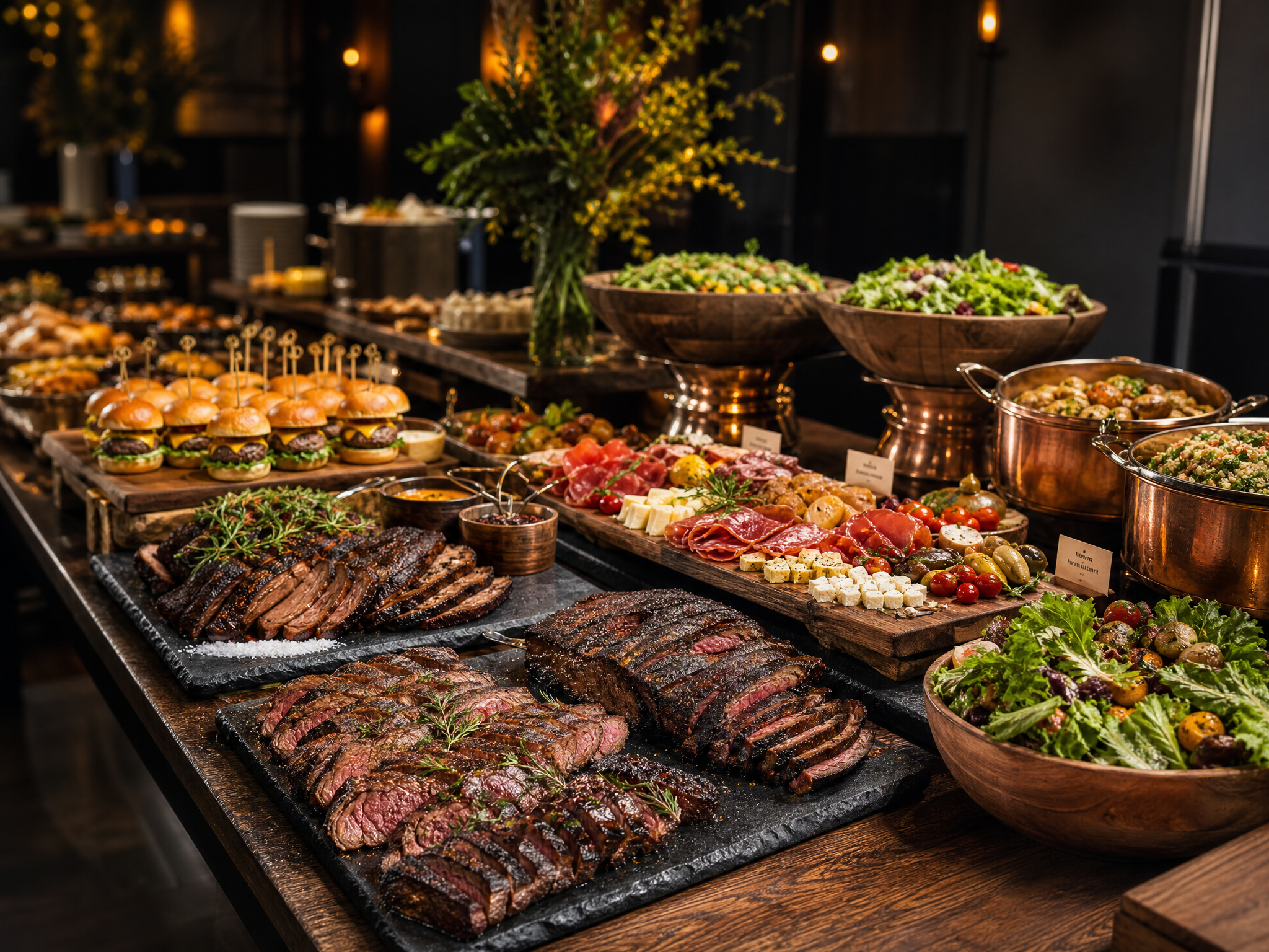 Professioneller Buffet-Aufbau vor Ort durch The Butcher's Table