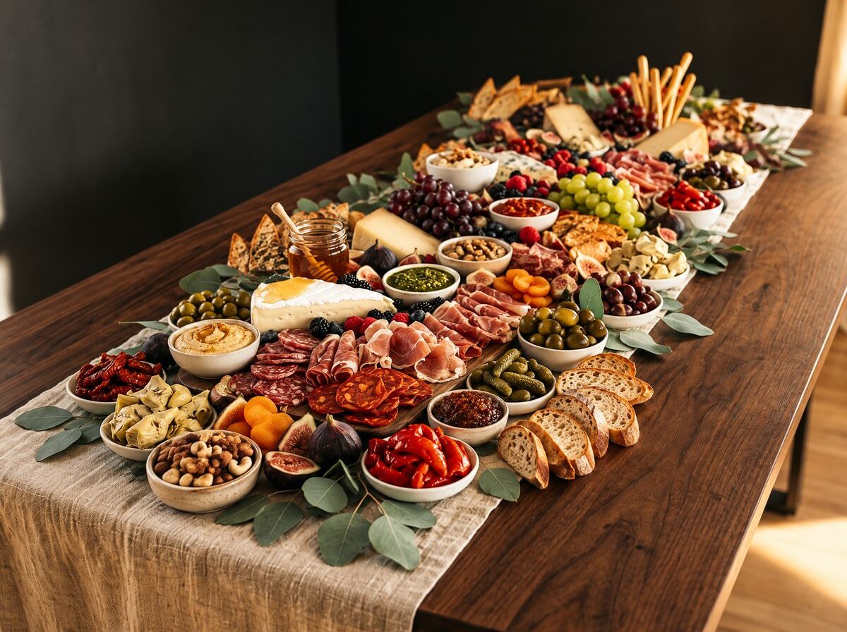 Schritt 8: Dips, Nüsse & Extras – Aufbau eines Grazing Table von The Butcher’s